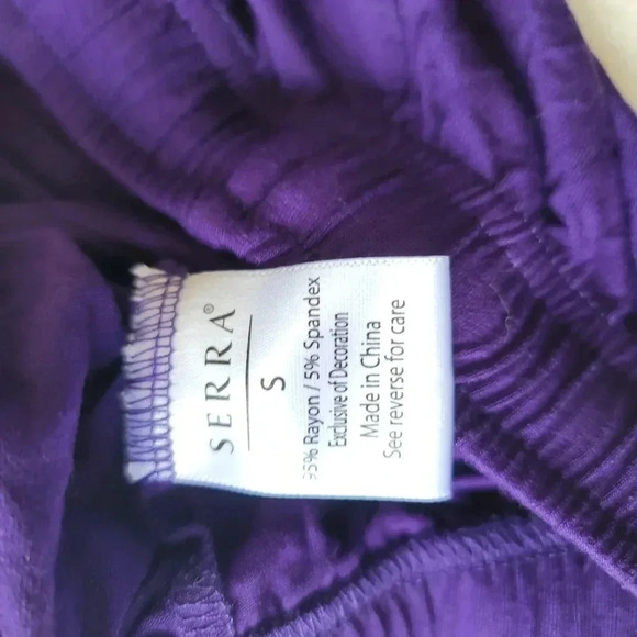 NWT SERRA Purple Stretch Lace Elastic Waist Lounging Sleep Shorts Rayon - Picture 2 of 8
